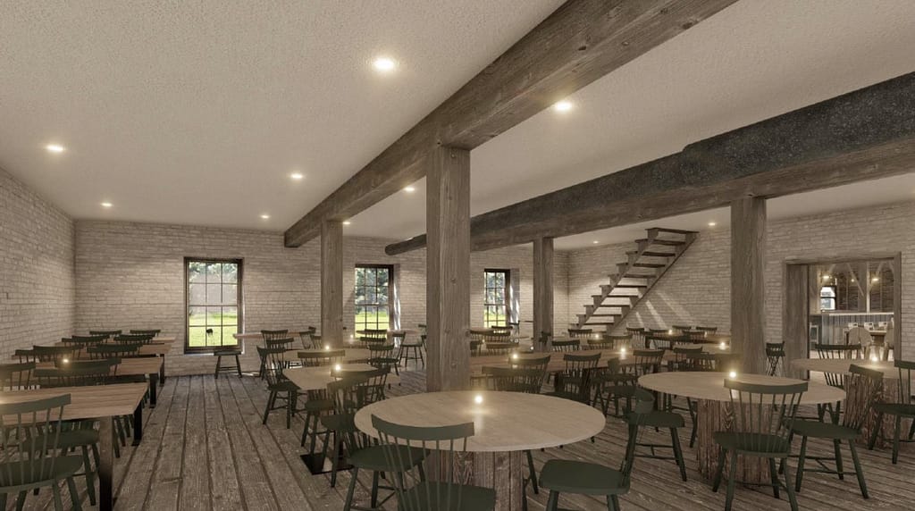 Dining space interior rendering