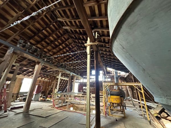 rustic interior of Gish Mill